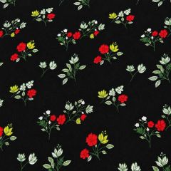 Stretch Georgette Floral Black Fabric CGEO7-01 - Price by the Metre