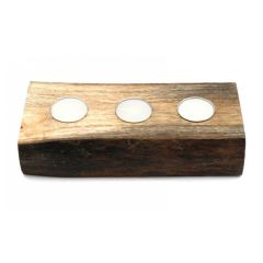 Wooden 3 Tea Light Candle Holder