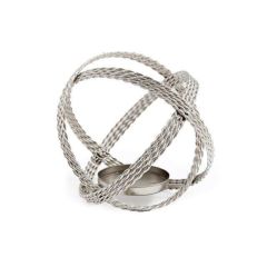 Silver Ball Candle Holder 22x19cm 