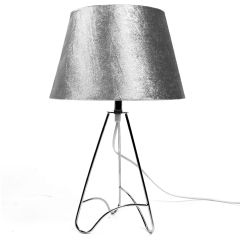 Tripod Lamp Grey Crush Velvet