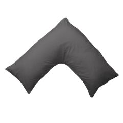 Percale V-Shape Pillowcase Charcoal