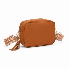 Gessy Crossbag Tan with Woven Strap