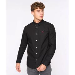 Showing the front of the Chatmen Slim Fit Oxford Shirt Black By Bewley & Ritch