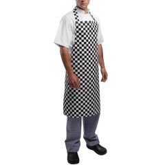 Black Check Bib Apron - Front