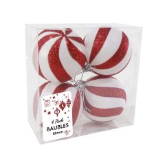 Christmas Lollipop Baubles 4 Pack 80mm at Guineys Ireland