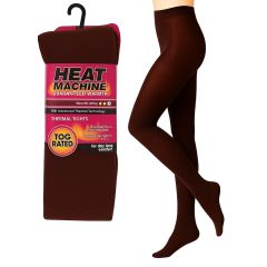 Women's Heat Machine Thermal Tights Chocolate