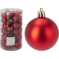Christmas Balls 60 Piece Red