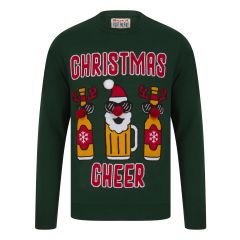 Christmas Beer Jumper Santa Green