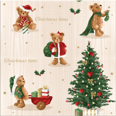 Christmas Bear PVC Oil Cloth Tablecloth 153.1 - Price by the Metre 