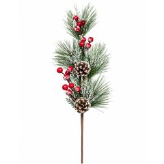 Christmas Berry and Cone Spray with Snow 44cm