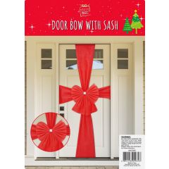 Christmas Door Bow with Sash at Guineys Ireland
