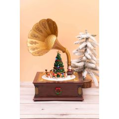 Gramophone Christmas Scene LED Christmas Decoration with Music