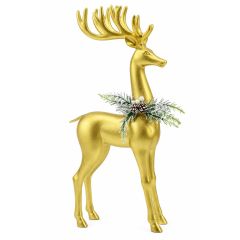 Christmas Stag Figurine Decoration Gold