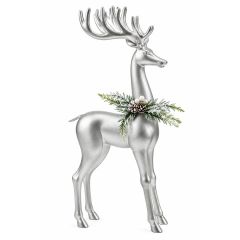 Christmas Stag Figurine Decoration Silver