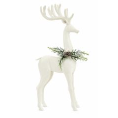Christmas Stag Figurine Decoration White