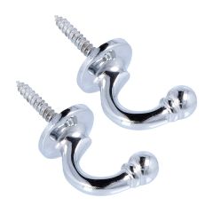 Pack Of 2 Ball Curtain Tie Back Hooks - Nickel