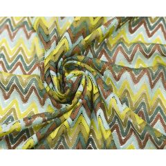 Zig Zag Lace Fabric Light Multi - Price by the Metre - Online Offer Only