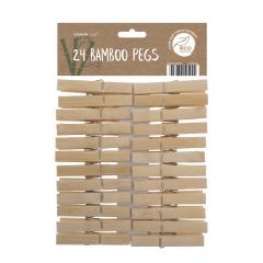 24x Bamboo Clothes Pegs