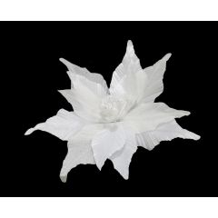 Clip on White Poinsettia 30cm Christmas Decoration at Guineys Ireland
