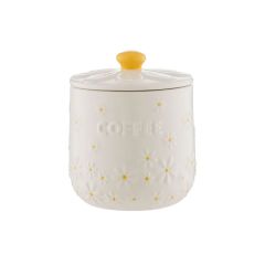 showing a side view of the Daisy Coffee Jar