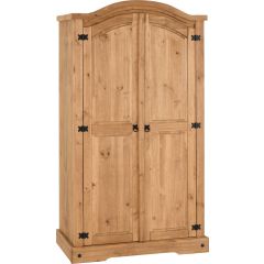 Corona 2 Door Wardrobe in distressed waxed pine
