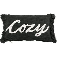 Tiseco Cotton Slub Cozy Black Cushion 30x50cm