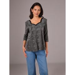 Women's 3/4 Sleeve Crinkle Top Sandstone