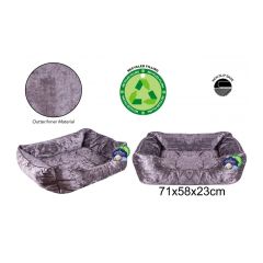 Crushed Velvet Pet Bed Large Grey