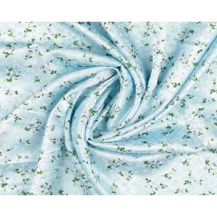 Jacquard Satin Floral Light Blue Fabric CSAT10-L03 - Price by the Metre