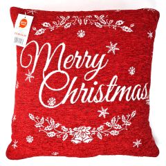 Merry Christmas Bell Red Cushion Cover