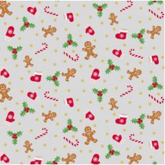 Christmas Candy Cane Oil Cloth Tablecloth CY50 - Price by the Metre 