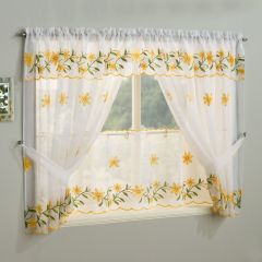 Daisy Yellow Net Window Set  at Guineys Ireland