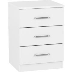 Dakota 3 Drawer Bedside with metal handles