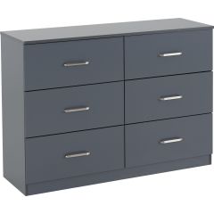 Dakota 6 Drawer Chest - Dark Grey