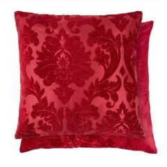 Damask Chenille Cushion Cover Red