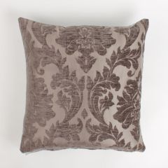 17" Damask Chenille Charcoal Cushion Cover 