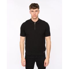 Danvers Zip Polo Black by Duck & Cover