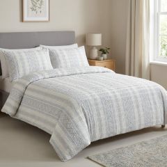 Delaney Seersucker Supersoft Blue Stripe Duvet Cover Set