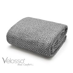 Diamond 100% Cotton Throw 90x100'' Charcoal at Guineys Ireland