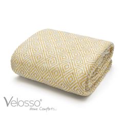 Diamond 100% Cotton Throw 90x100'' Ochre at Guineys Ireland