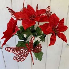 Christmas Poinsettia Dragonfly Bush