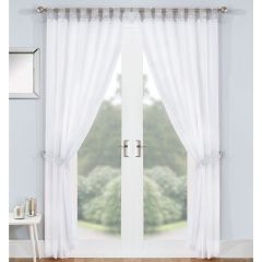 Dubai White Diamante Tab Top Curtains at Guineys Ireland