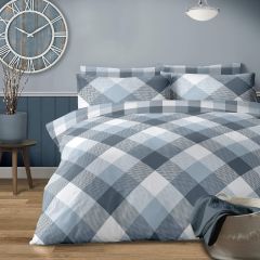 Modern Check Blue Duvet Cover Set at Guineys Ireland