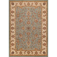 Dynasty Sultan blue and cream traditional floral rug with an ornate Persian-inspired pattern and decorative border.