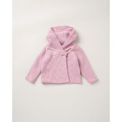 Rock-A-Bye Baby Boutique Double Knit Hooded Wrap Cardigan - Pink