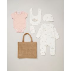 Homegrown Baby 100% Organic Cotton 5 Piece Printed Gift Set-Pink