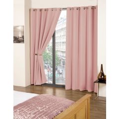 Cali Blush Blackout Eyelet Readymade Curtains