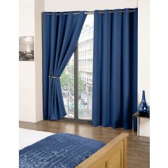 Cali Navy Blackout Eyelet Readymade Curtains