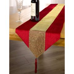 Eclat Diamante Table Runner Red 6 Foot