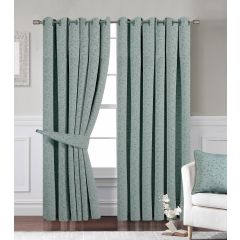 Eden Eyelet Readymade Curtains Teal 90x90